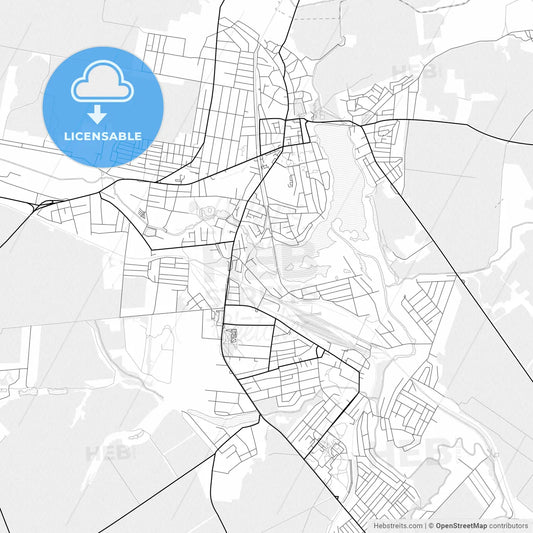 Vector PDF map of Smila, Ukraine
