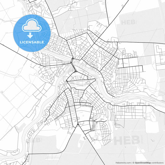 Vector PDF map of Pervomaisk, Ukraine