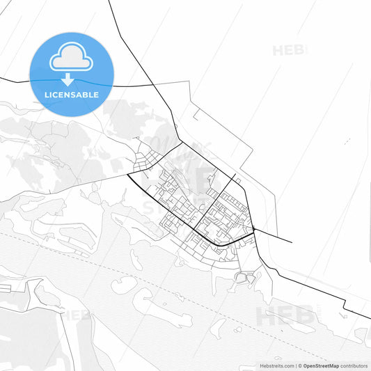 Vector PDF map of Horishni Plavni, Ukraine
