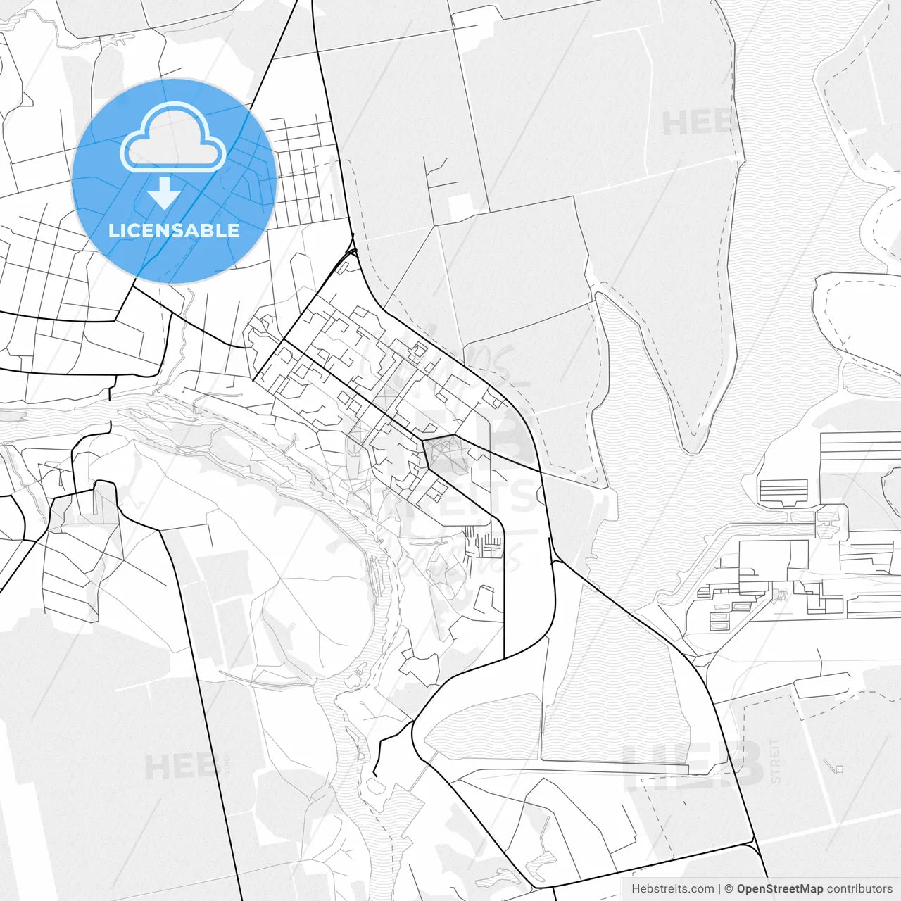 Vector PDF map of Yuzhnoukrainsk, Ukraine