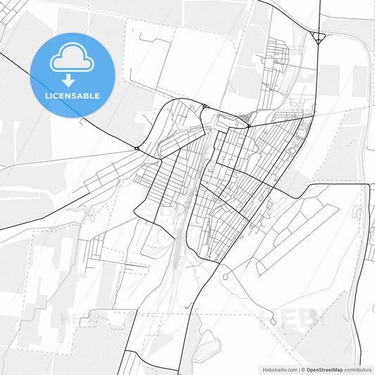 Vector PDF map of Dzhankoy, Ukraine