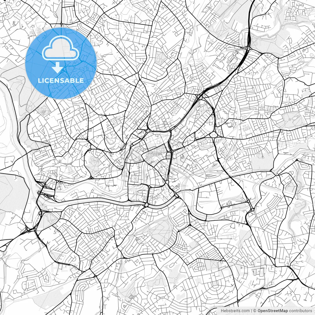 Vector PDF map of Bristol, England