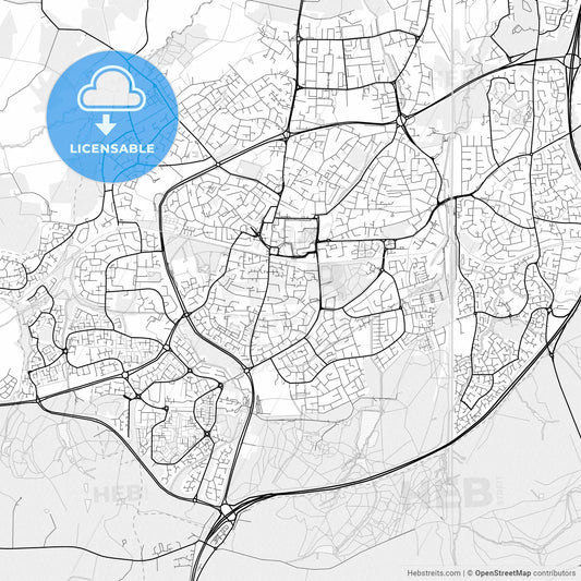 Vector PDF map of Crawley, England
