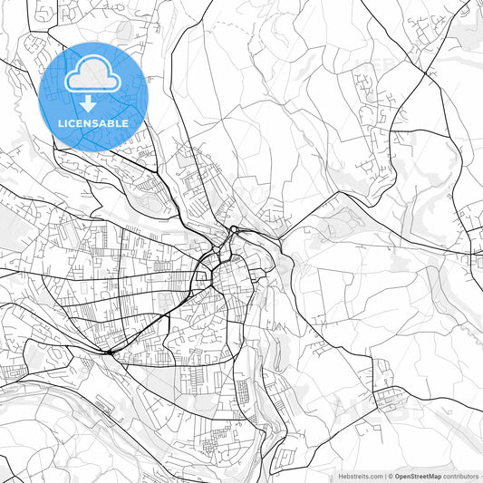 Vector PDF map of Halifax, England