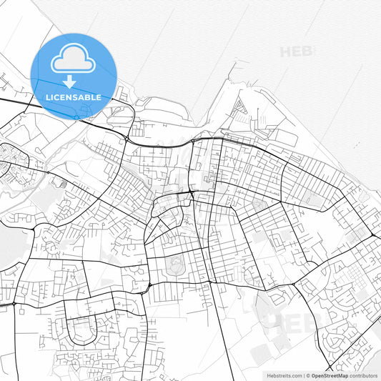 Vector PDF map of Grimsby, England