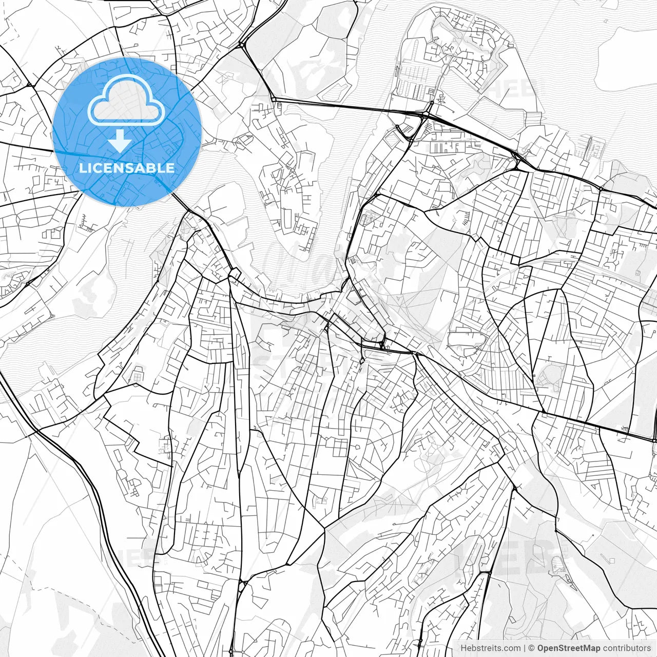 Vector PDF map of Chatham, England