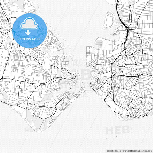 Vector PDF map of Gosport, England