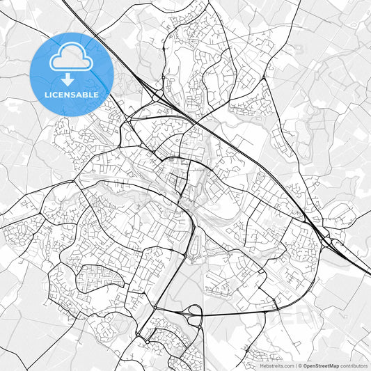 Vector PDF map of Ashford, England