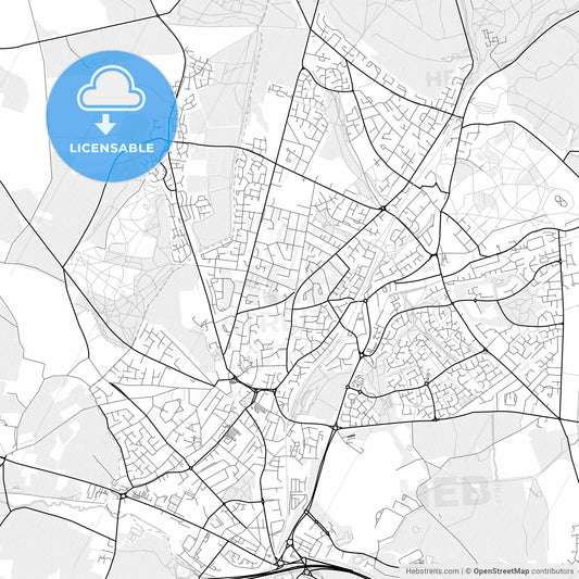 Vector PDF map of Cannock, England