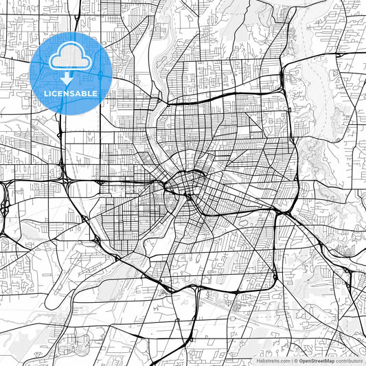 Vector PDF map of Rochester, New York, United States
