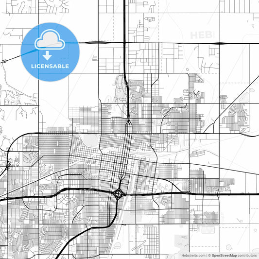 Vector PDF map of Amarillo, Texas, United States