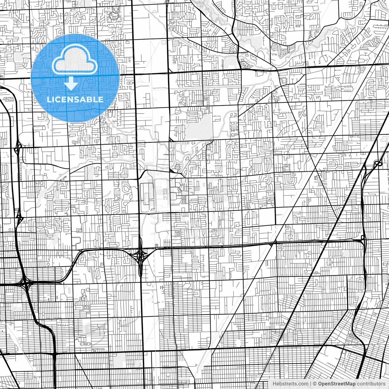 Vector PDF map of Warren, Michigan, United States