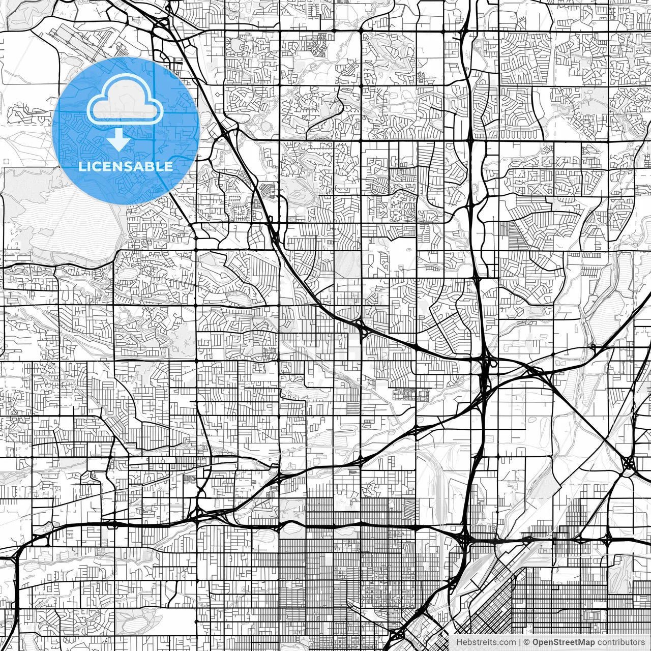 Vector PDF map of Westminster, Colorado, United States