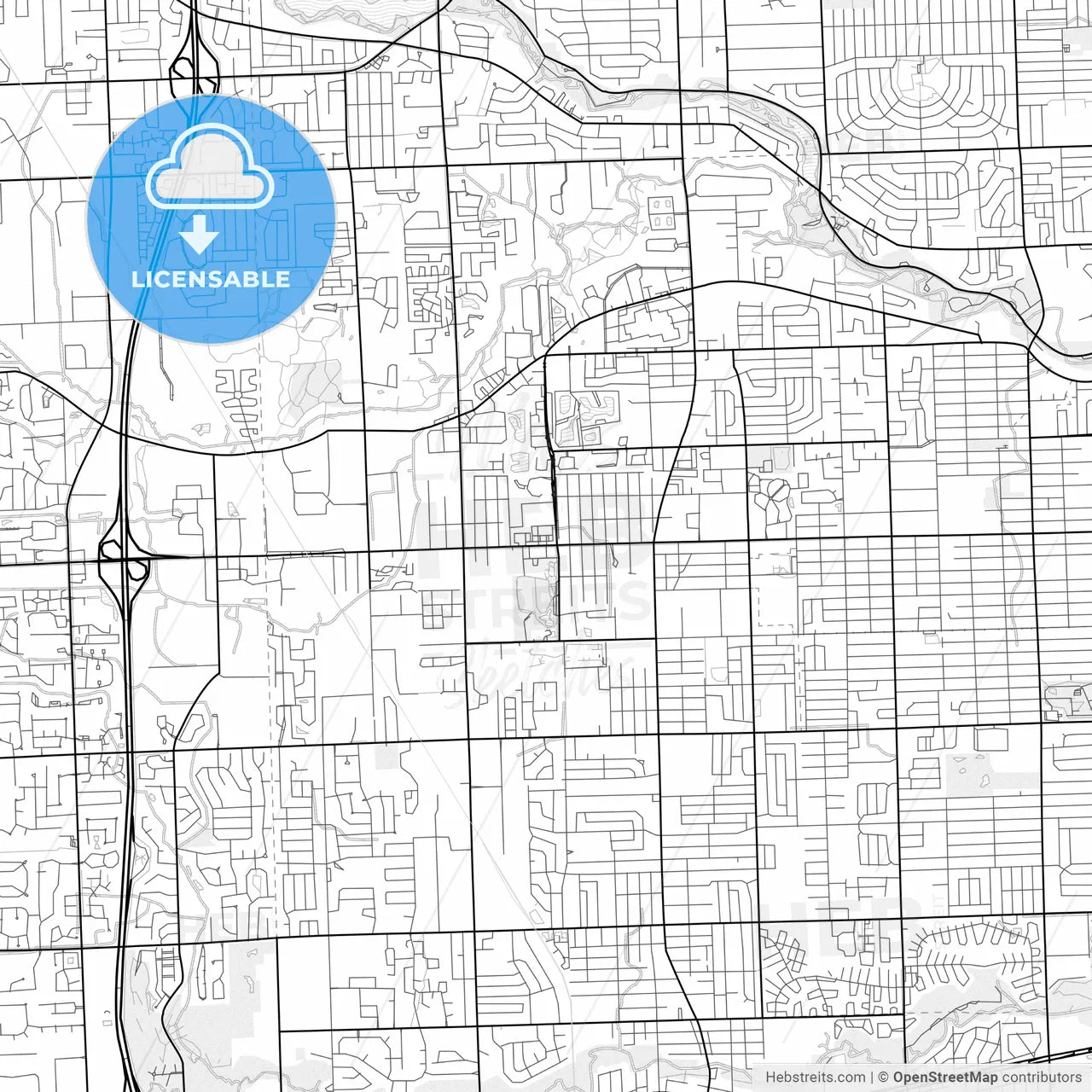Vector PDF map of Westland, Michigan, United States