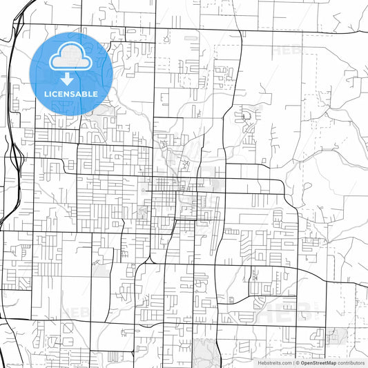 Vector PDF map of Springdale, Arkansas, United States