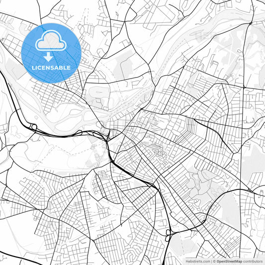 Vector PDF map of Schenectady, New York, United States