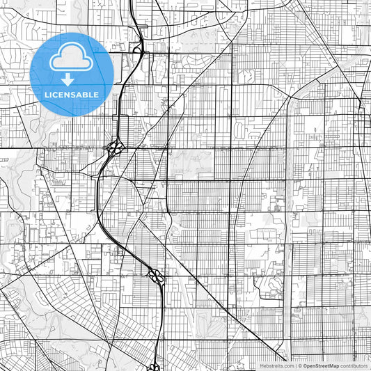 Vector PDF map of Skokie, Illinois, United States
