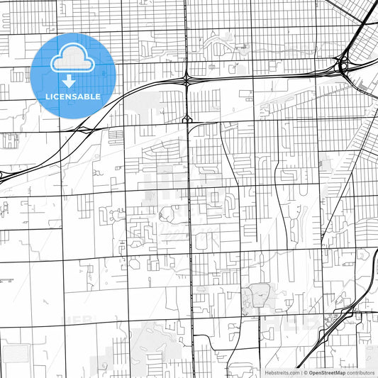 Vector PDF map of Taylor, Michigan, United States