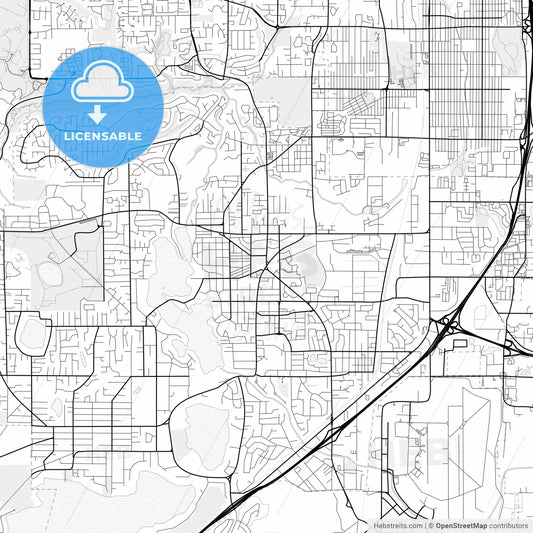 Vector PDF map of Lakewood, Washington, United States