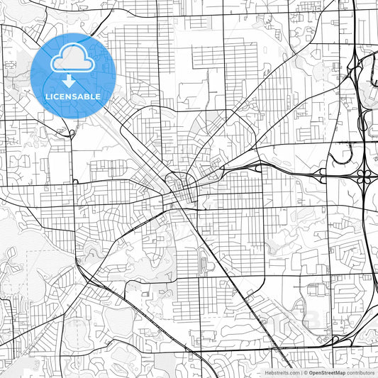 Vector PDF map of Pontiac, Michigan, United States