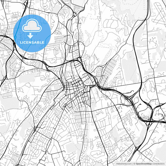 Vector PDF map of White Plains, New York, United States