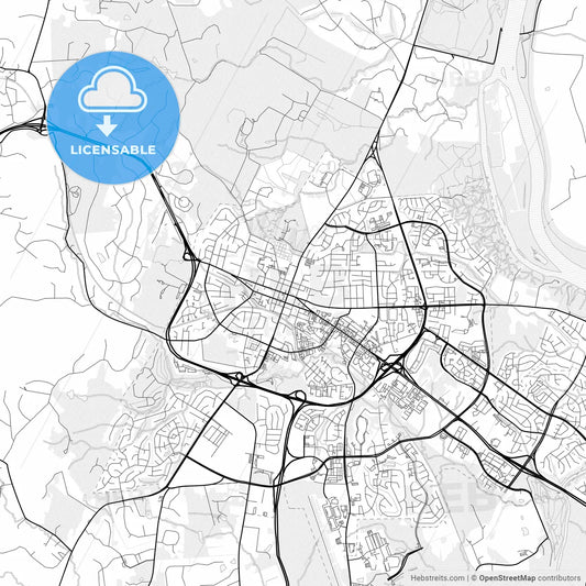 Vector PDF map of Leesburg, Virginia, United States