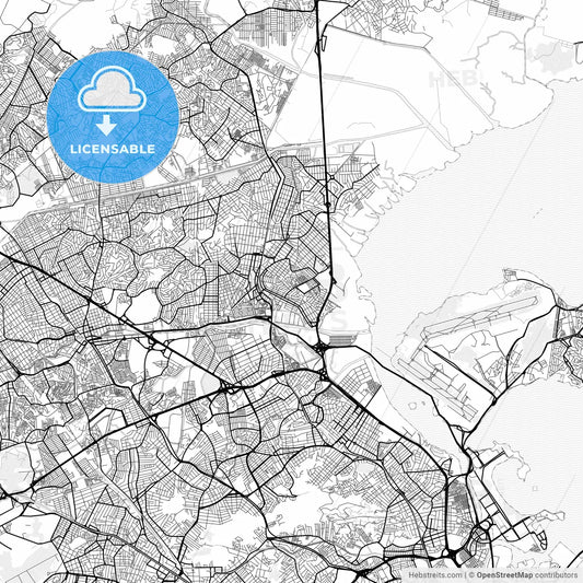 Vector PDF map of Duque de Caxias, Brazil