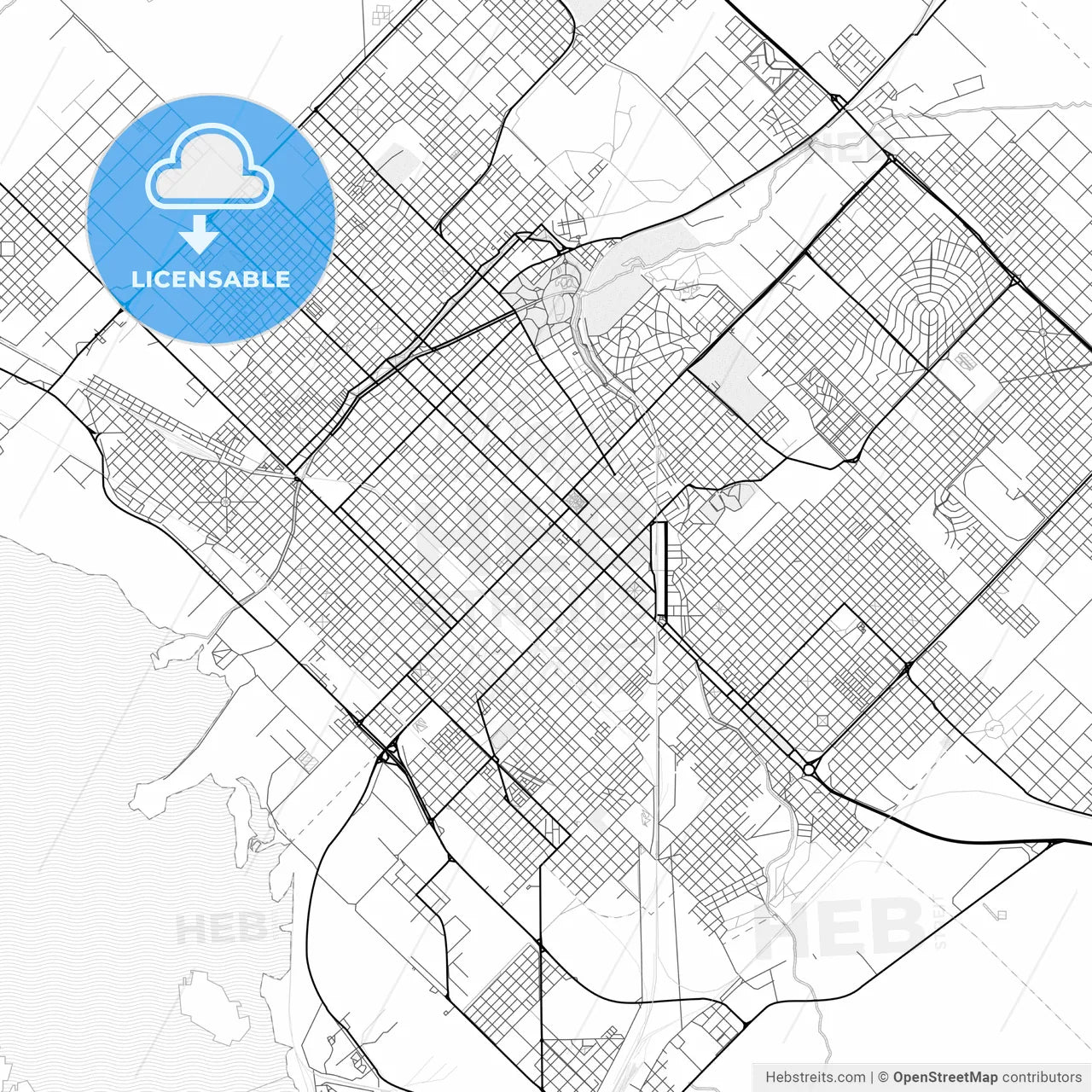 Vector PDF map of Bahia Blanca, Argentina