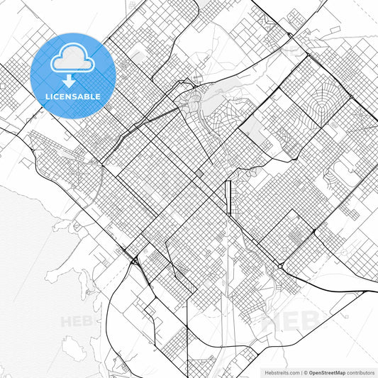 Vector PDF map of Bahia Blanca, Argentina