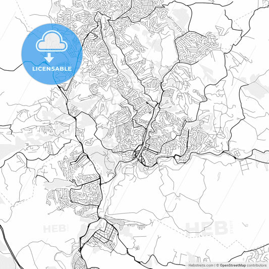 Vector PDF map of Franco da Rocha, Brazil