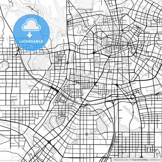Vector PDF map of Hefei, China
