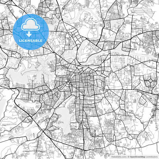 Vector PDF map of Pune, India