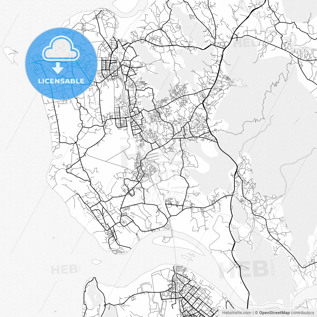 Vector PDF map of Vasai-Virar, India