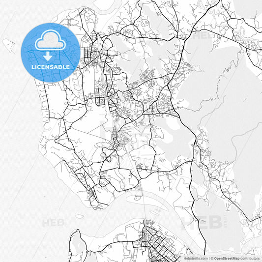 Vector PDF map of Vasai-Virar, India
