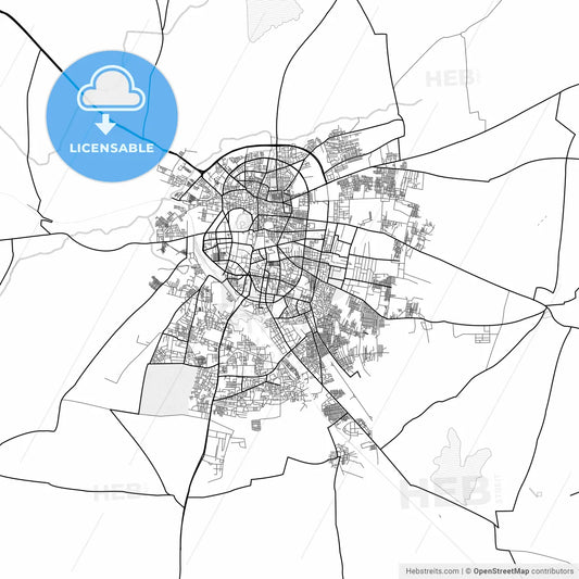 Vector PDF map of Solapur, India