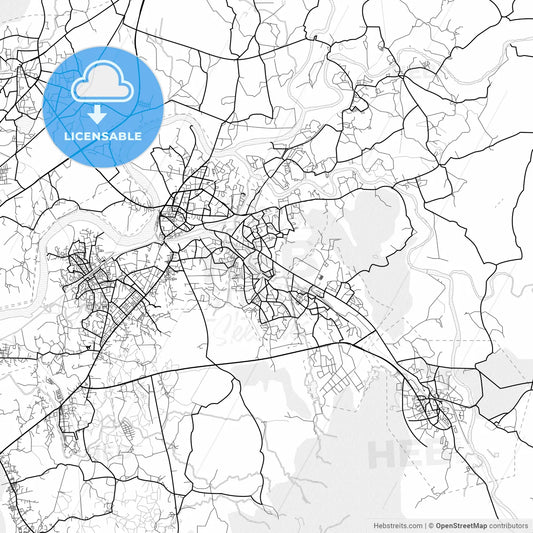 Vector PDF map of Ulhasnagar, India