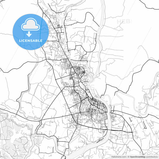 Vector PDF map of Khulna, Bangladesh