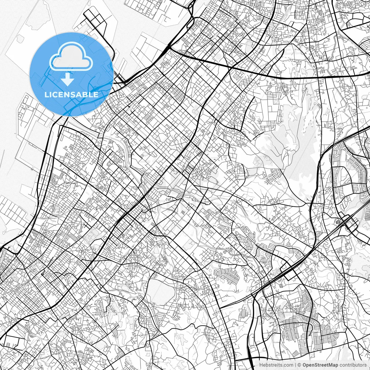 Vector PDF map of Izumi, Japan