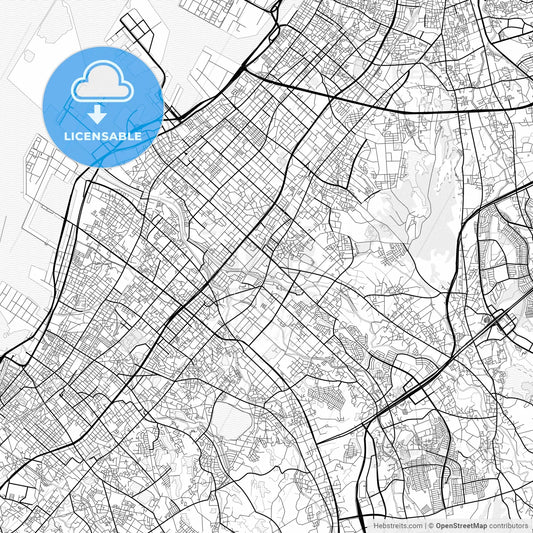 Vector PDF map of Izumi, Japan