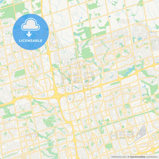 Empty vector map of Markham, Ontario, Canada