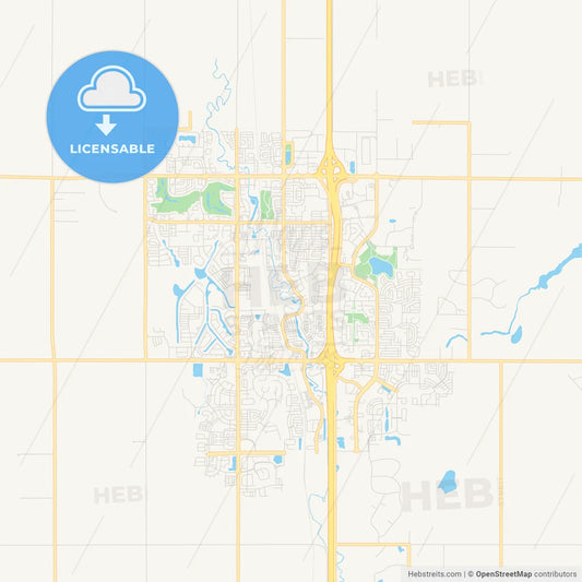 Empty vector map of Airdrie, Alberta, Canada