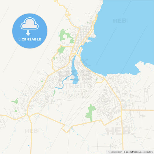 Empty vector map of Cap-Haïtien, Nord, Haiti