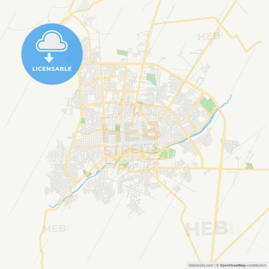 Empty vector map of Ciudad Victoria, Tamaulipas, Mexico