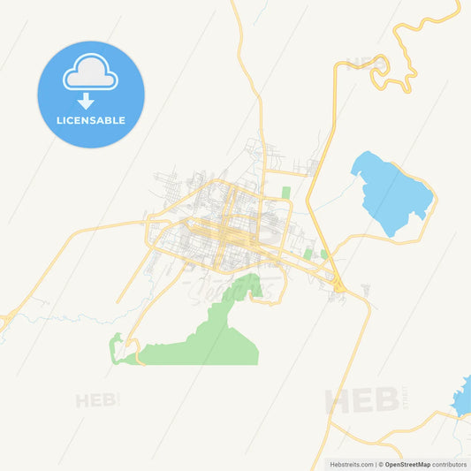 Empty vector map of Iguala, Guerrero, Mexico