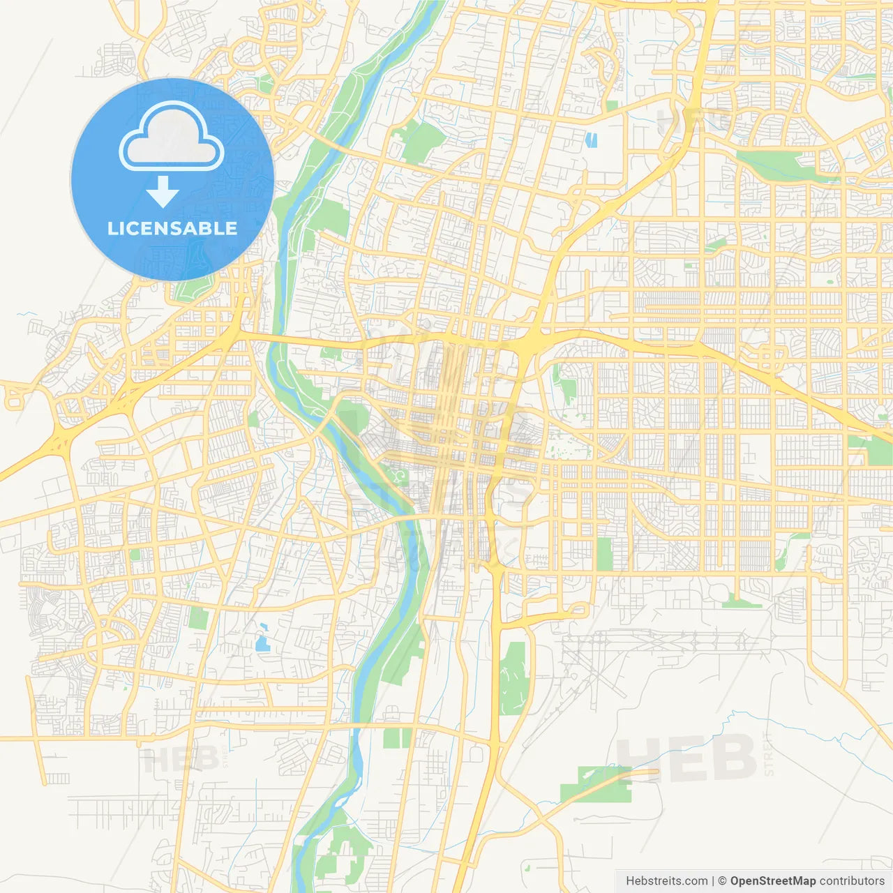 Empty vector map of Albuquerque, New Mexico, USA