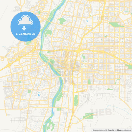 Empty vector map of Albuquerque, New Mexico, USA