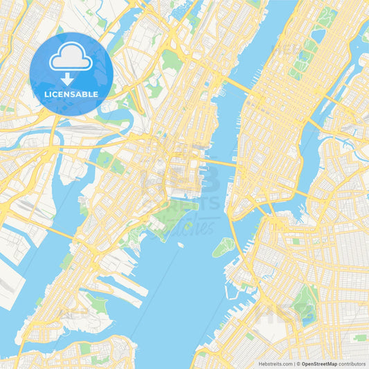 Empty vector map of Jersey City, New Jersey, USA