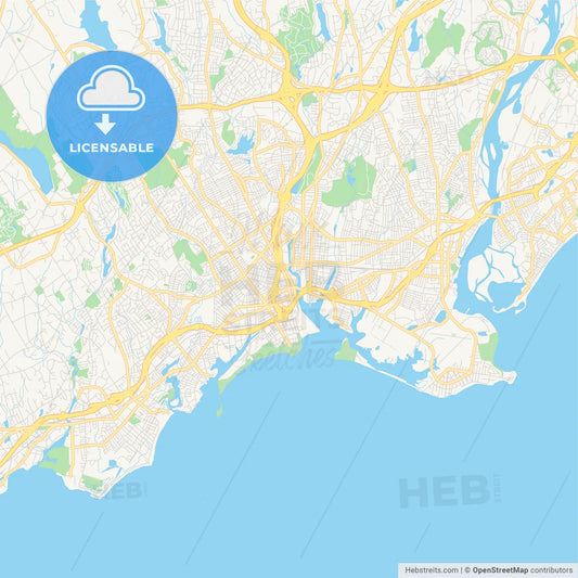 Empty vector map of Bridgeport, Connecticut, USA