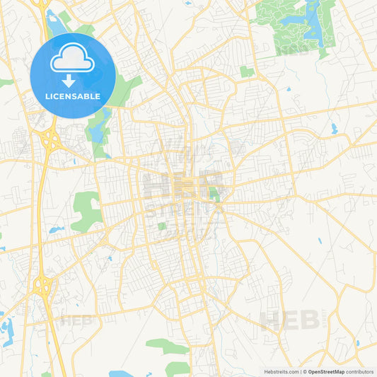 Empty vector map of Brockton, Massachusetts, USA