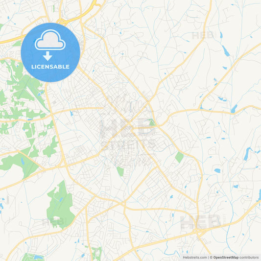 Empty vector map of Concord, North Carolina, USA